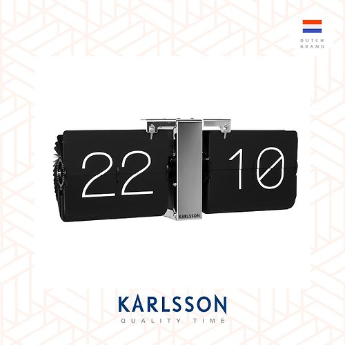 Ur Lifestyle Karlsson, Flip clock No Case black, chrome stand黑色翻頁銀座