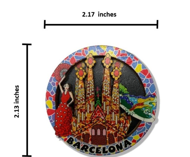 バルセロナ大聖堂 冷蔵庫用マグネット + スペイン語のサグラダ
