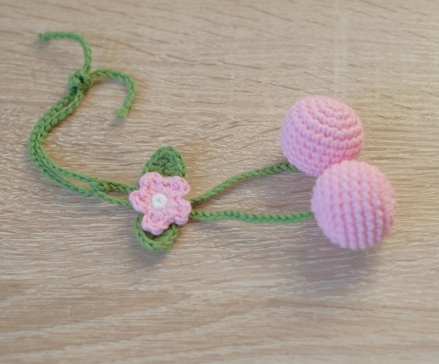 Accessories, Crochet Cherry Keychain