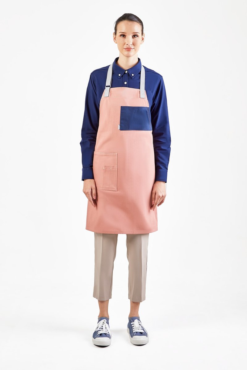 PEBBLE APRON - (Rose Pink) 工作服 圍裙 - 圍裙 - 棉．麻 粉紅色
