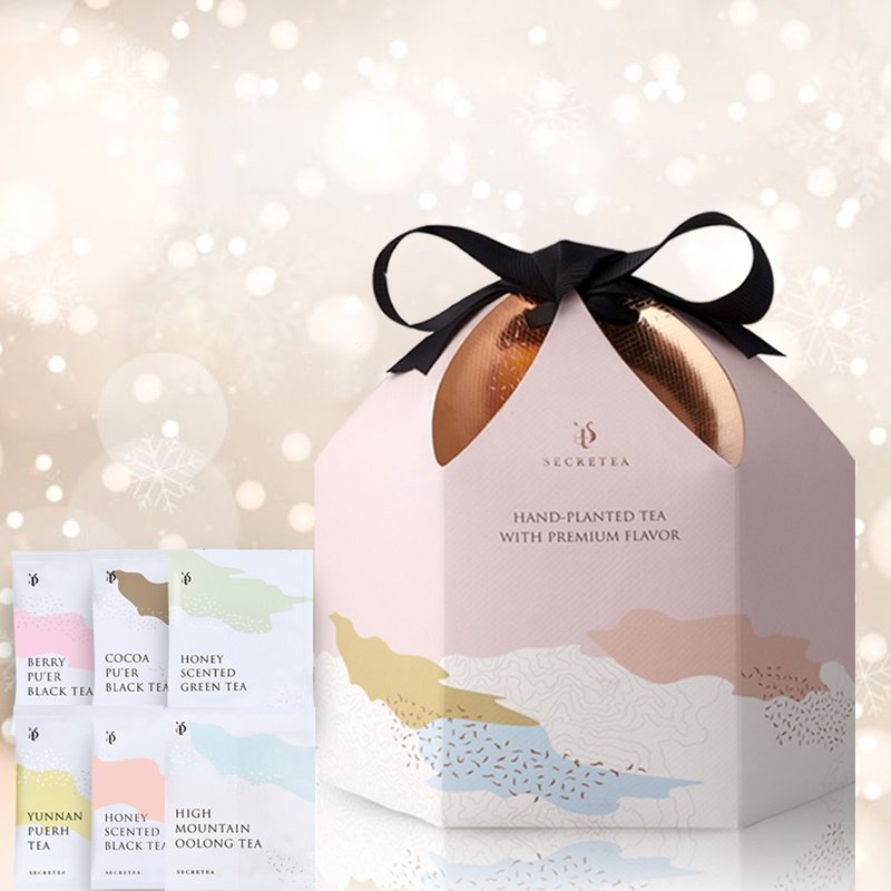 【TAIWAN TEA】Assorted Tea Bag Gift Box (6 tea flavors, 30 teabags/6box) - Tea - Fresh Ingredients Pink