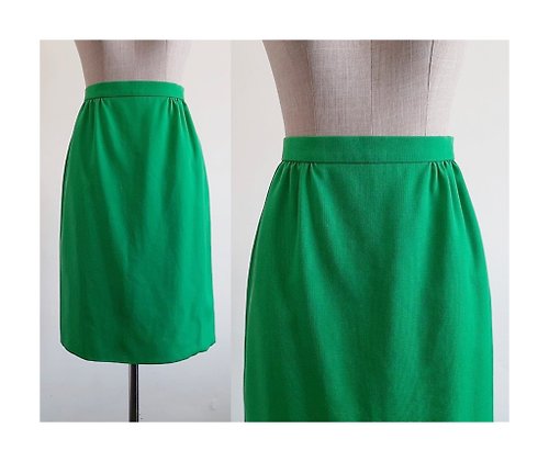 PaiissaraEveryday JAEGER Vintage Green Straight Skirt