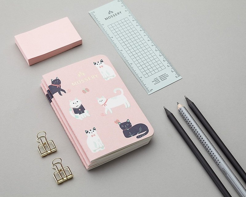 Cats Pink 口袋型筆記本 - 筆記本/手帳 - 紙 粉紅色