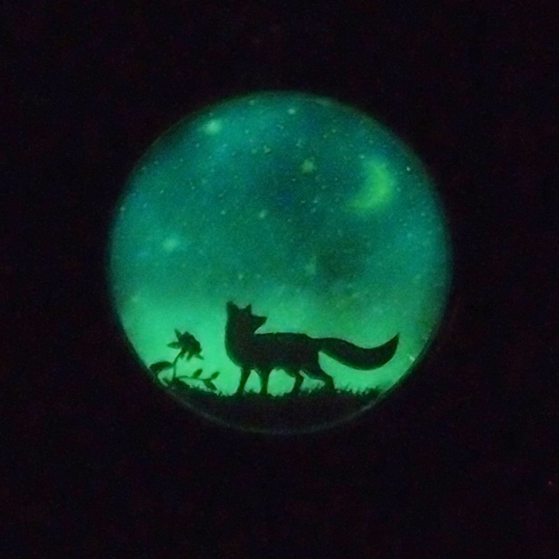 Fox Garden hand-made starry sky fox luminous necklace full of stars always have one belongs to me - Necklaces - Glass Blue