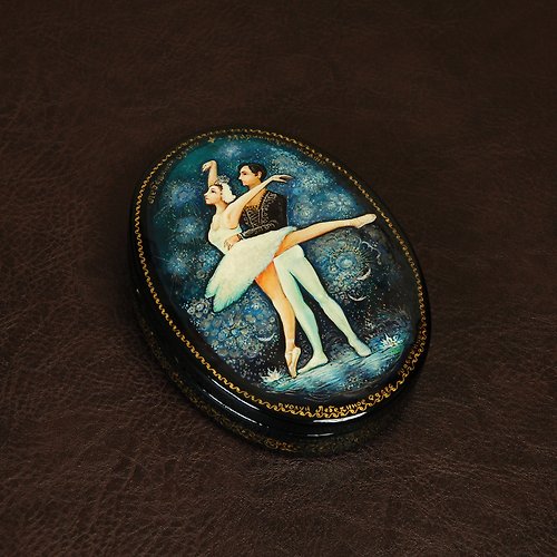 WhiteNight Swan Lake lacquer box ballet jewelry art gift Christmas Gift Wrapping