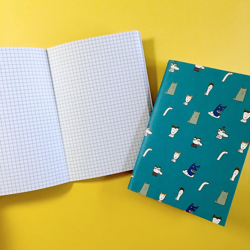 怪獸的頭 | 網格筆記本 - 筆記簿/手帳 - 紙 藍色