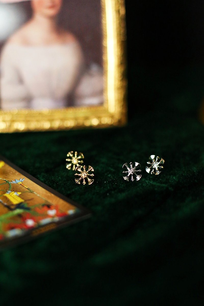SecretFormula New series Tarot Gift The Wheel of Fortune Studs Earrings - ต่างหู - ทองแดงทองเหลือง สีทอง