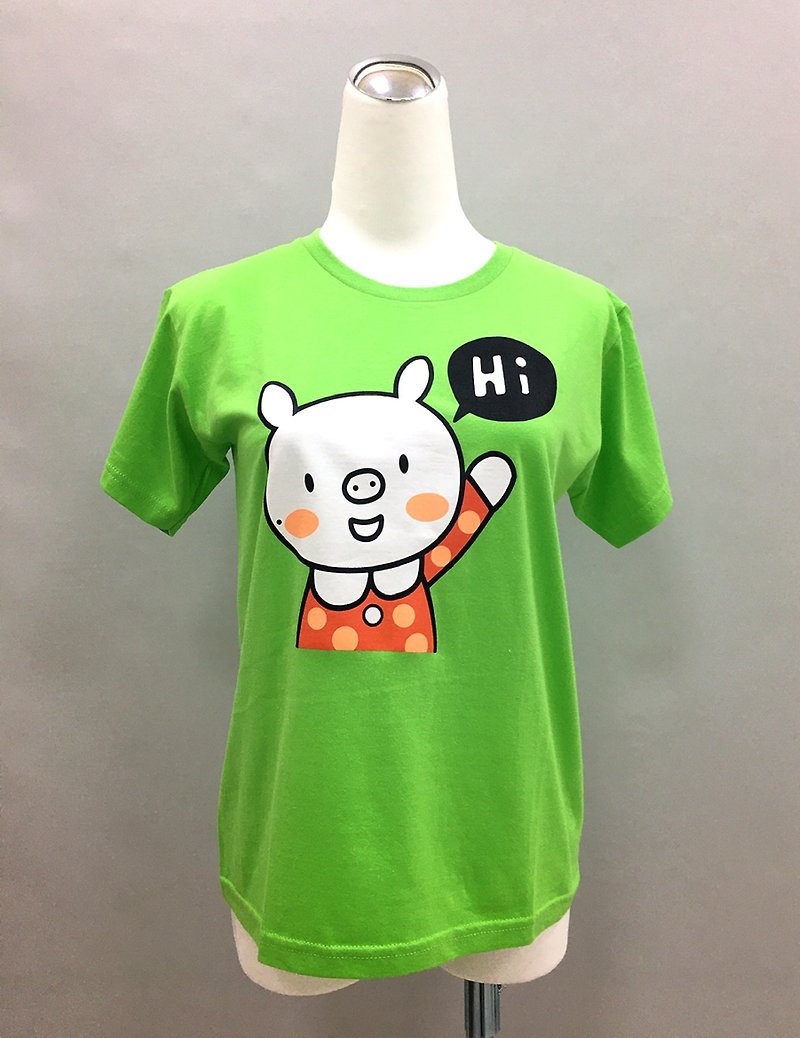 Little Piggy Picture Book + T-shirt 100/110 - เสื้อยืด - ผ้าฝ้าย/ผ้าลินิน สึชมพู