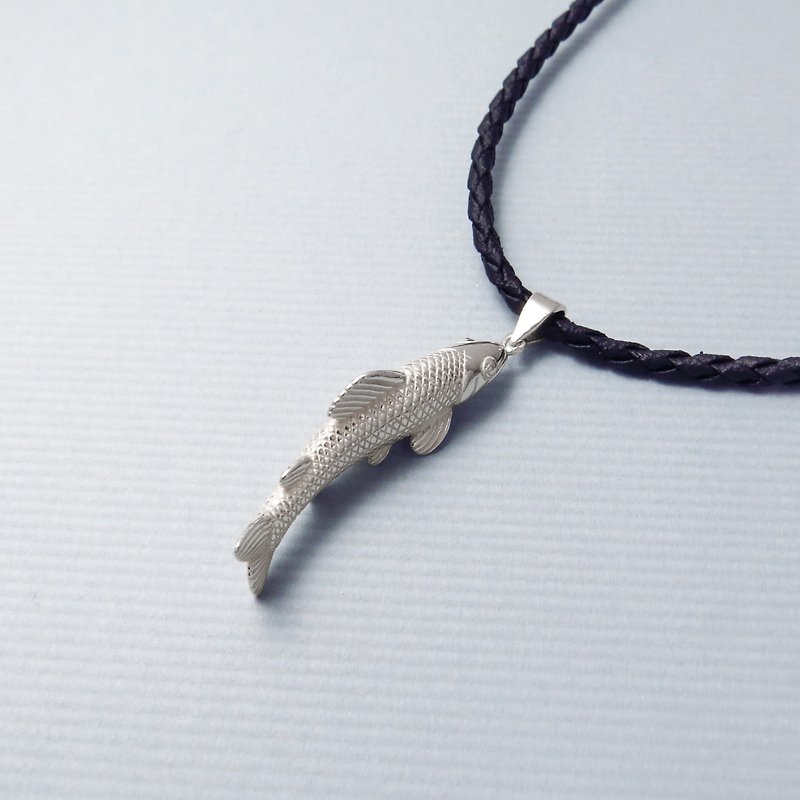 Animal series / Bitan characteristic sweetfish pendant (small) / 925 Silver/ handmade - สร้อยคอ - โลหะ สีเงิน