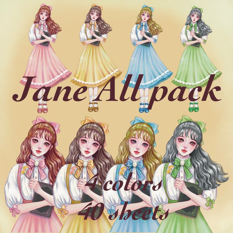 jane - 貼紙 - 紙 多色