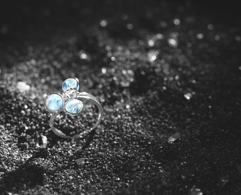Moonston 9k White Gold Engagement Ring, Minimalist Dangling Ring, June Stone - General Rings - Precious Metals White