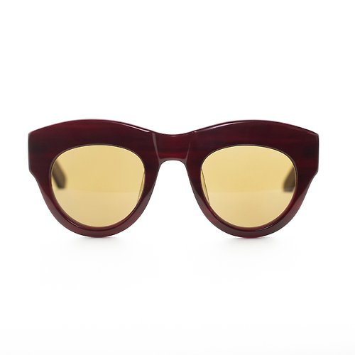 框框 2ND FRAME 卵形經典板材墨鏡∣UV400太陽眼鏡-酒紅色