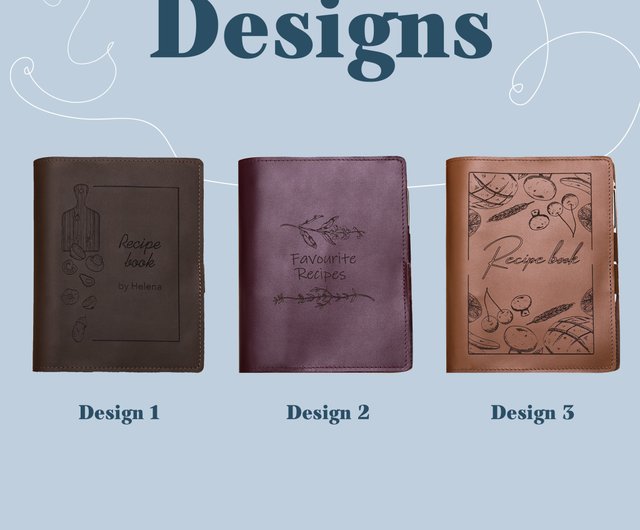 Personalized Recipe Book, Custom Leather Recipe Book