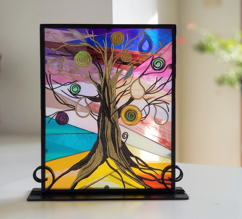 Glass Art Iron Stand 　Tree of Ray - Items for Display - Glass Multicolor