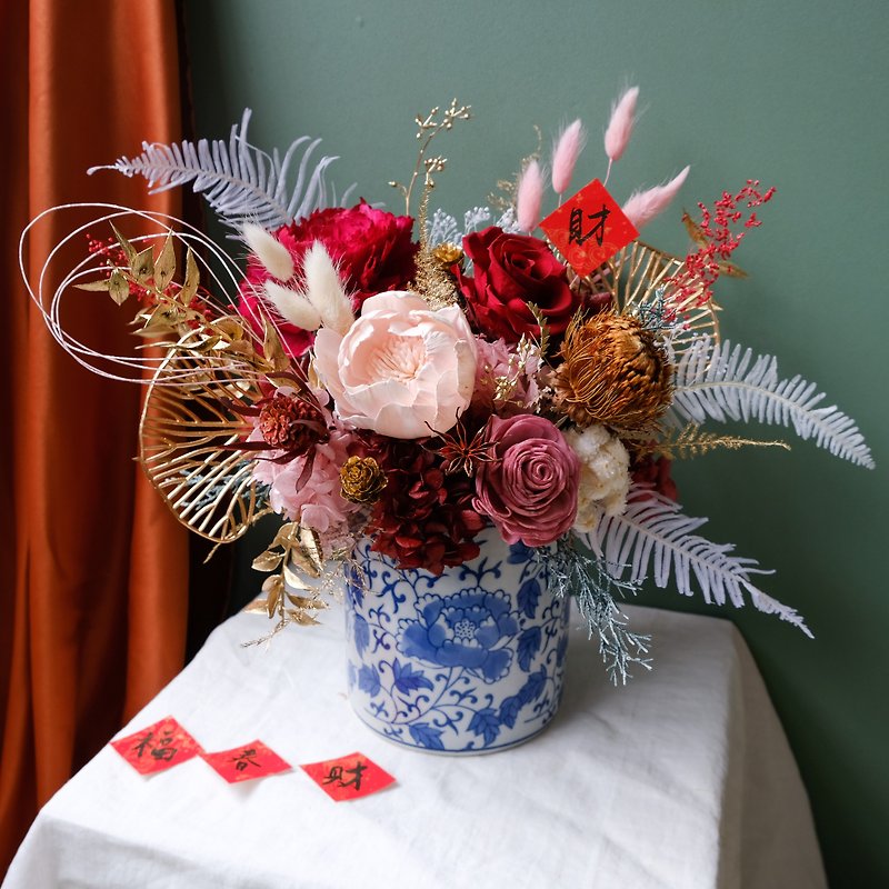 [Dry flower potted flower] Dry flower / New Year potted plant / New Year / eternal flower / festive / good luck - Plants - Plants & Flowers Red