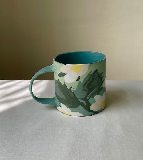 Renee's Ceramics 草莓花咖啡杯