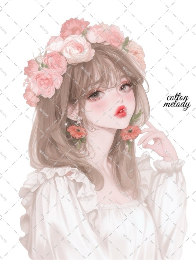 original sticker no.6172 人物ステッカー オリジナルステッカー 人物ステッカー 女の子ステッカー オリジナル人物ステッカー - 貼紙 - 紙 