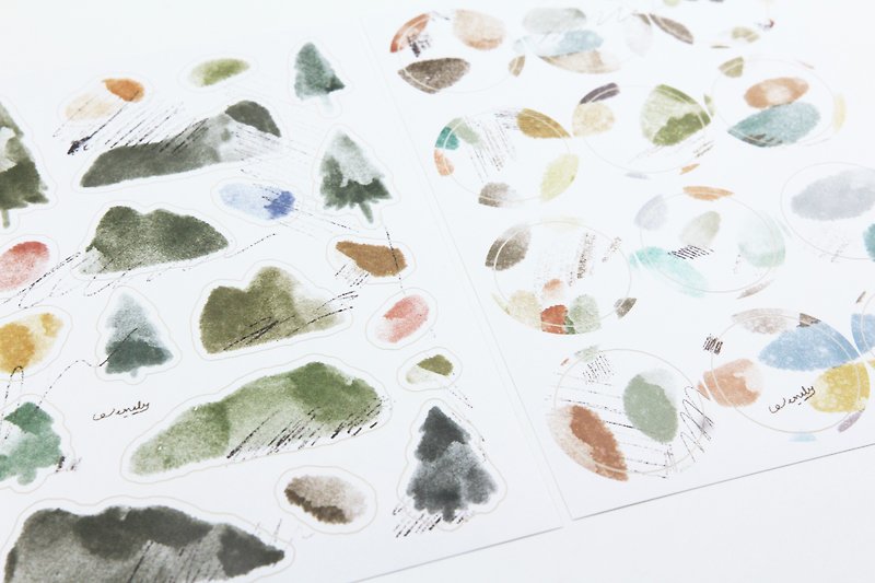 [Forest series stickers] 3 kinds of materials by Wendy - สติกเกอร์ - กระดาษ สีเขียว
