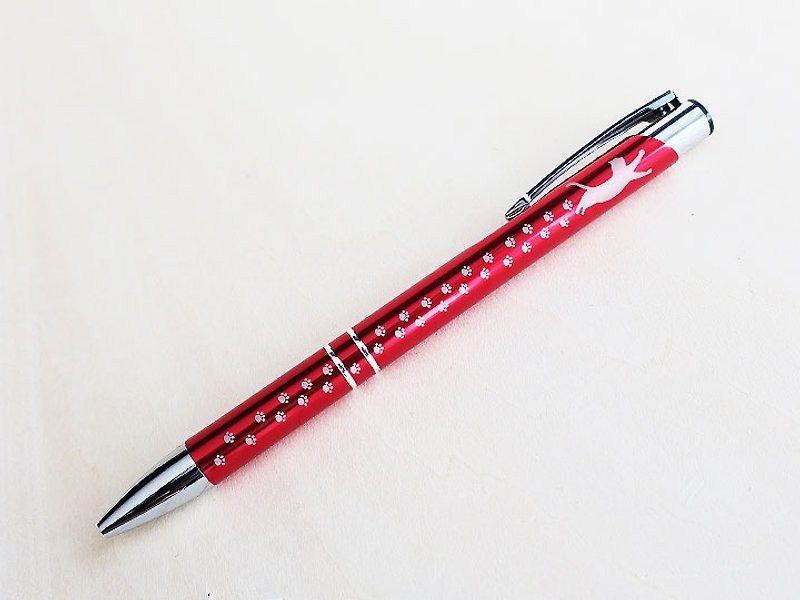 Selectable engraving Cat and paws Footprint Ballpoint pen Red Gift wrapping Christmas Gift - Other Writing Utensils - Other Materials Red