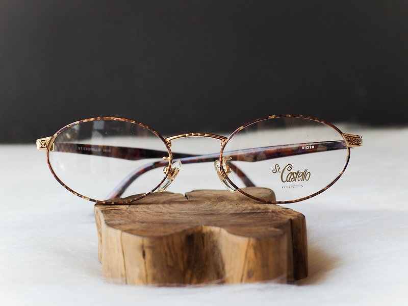 River water mountain - Ehime flower sea bloom youth future gold silk carved mirror oval frame glasses Japan - Glasses & Frames - Other Metals Multicolor