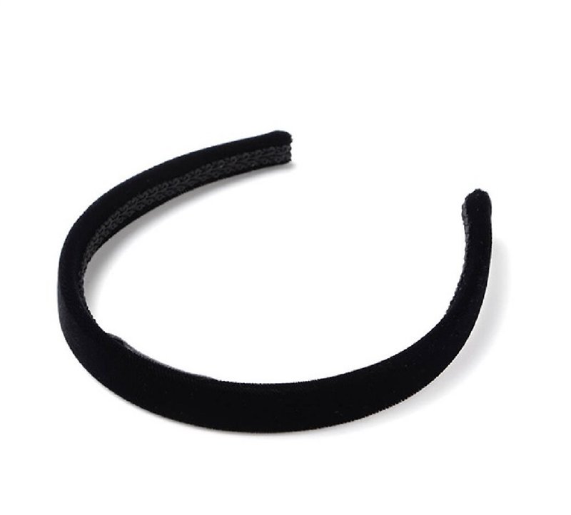 COMPLEX BIZ Elegant Velvet Headband (Classic Black) - เครื่องประดับผม - วัสดุอื่นๆ สีดำ