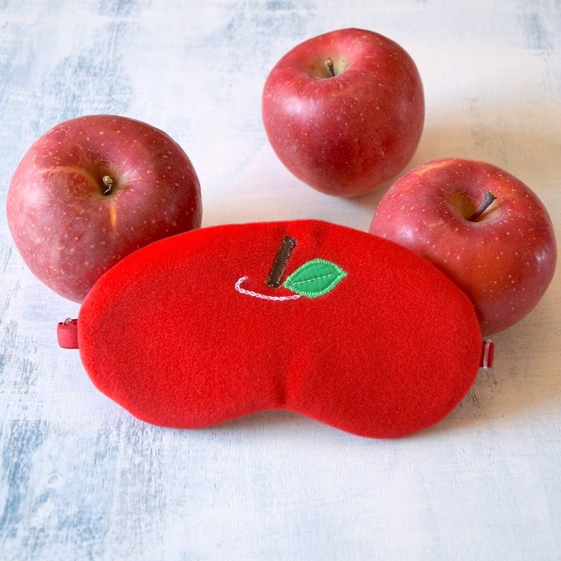 紅蘋果 眼罩/旅遊/睡眠/春節/ - 眼罩 - 棉．麻 紅色