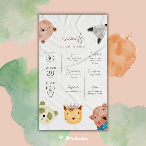 Walkplus織步加 【Walkplus】快乾大毛巾(動物好朋友C款)(尺寸:75*130CM)