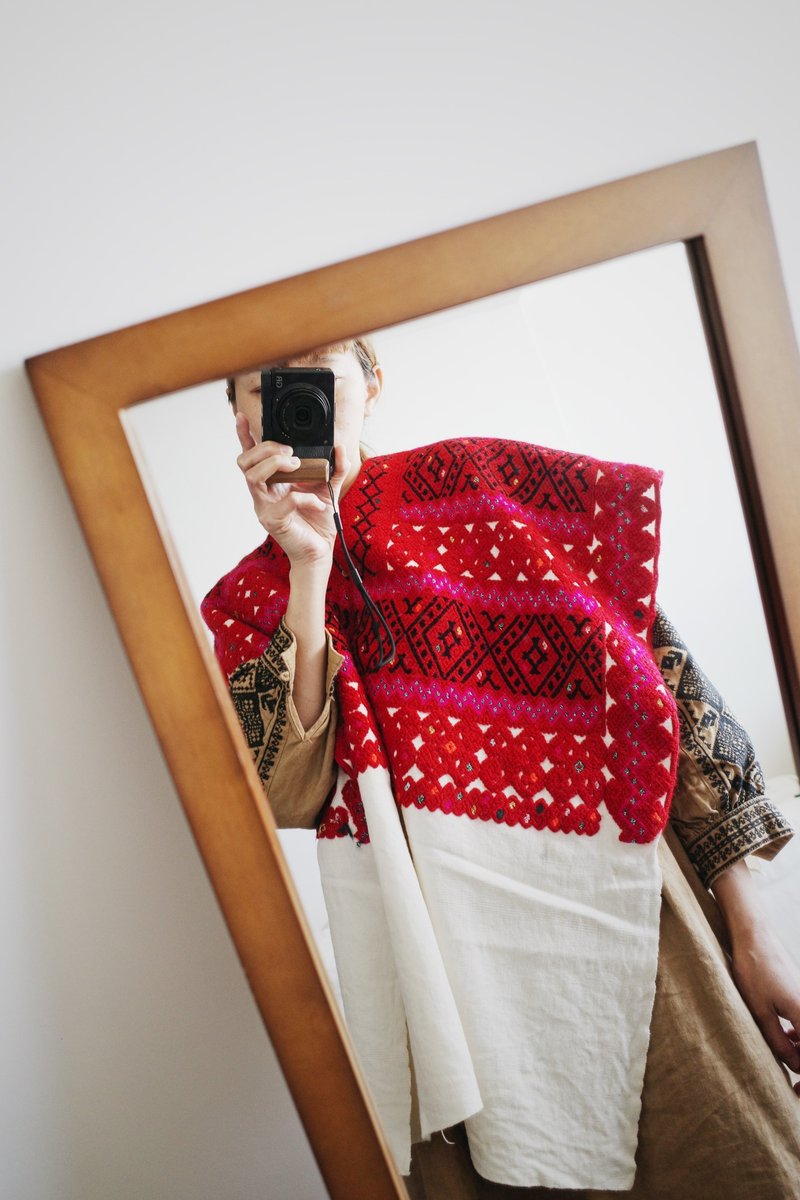 Vintage 墨西哥重工手工刺繡手織布斗篷 - 其他 - 棉．麻 