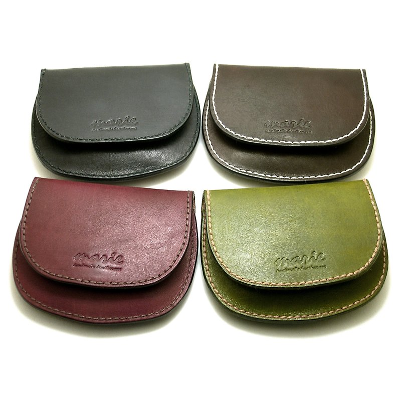 marie / Marie Genuine leather leather coin case / coin purse - Coin Purses - Genuine Leather Multicolor