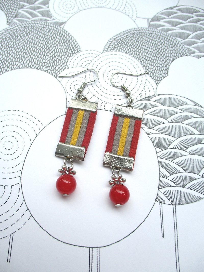 Small kite - wind Ethnic Earrings - Red - Earrings & Clip-ons - Other Materials Multicolor
