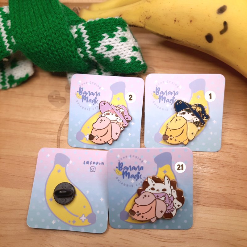 讓Baby 安心入睡的 Banana Magic 小徽章 (共51款 選2個) - 耳環/耳夾/耳骨夾 - 其他金屬 