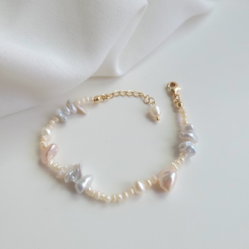 Natural Stone Series - White Sugar Frost | Pearl and Semi- Gemstone Bracelet - Bracelets - Pearl White