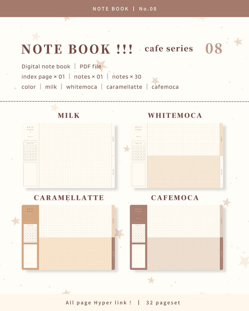【 NOTE BOOK / No.8 / 横 】デジタルノート / テンプレート - 其他數位商品 - 其他材質 