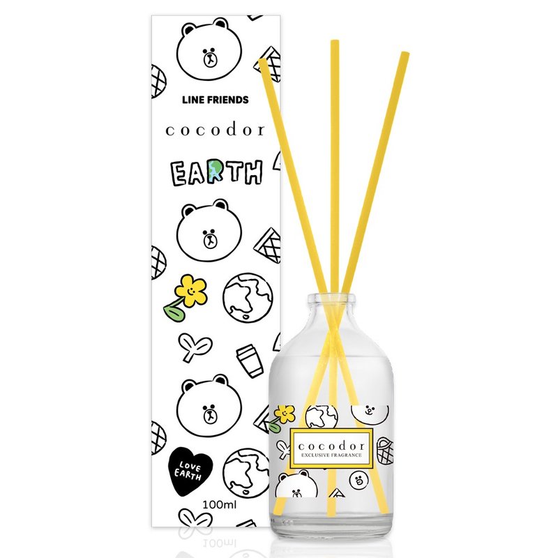 cocodor-LINE FRIENDS Green Day series diffuser bottle 100ml-pure soap fragrance - น้ำหอม - แก้ว สีเหลือง