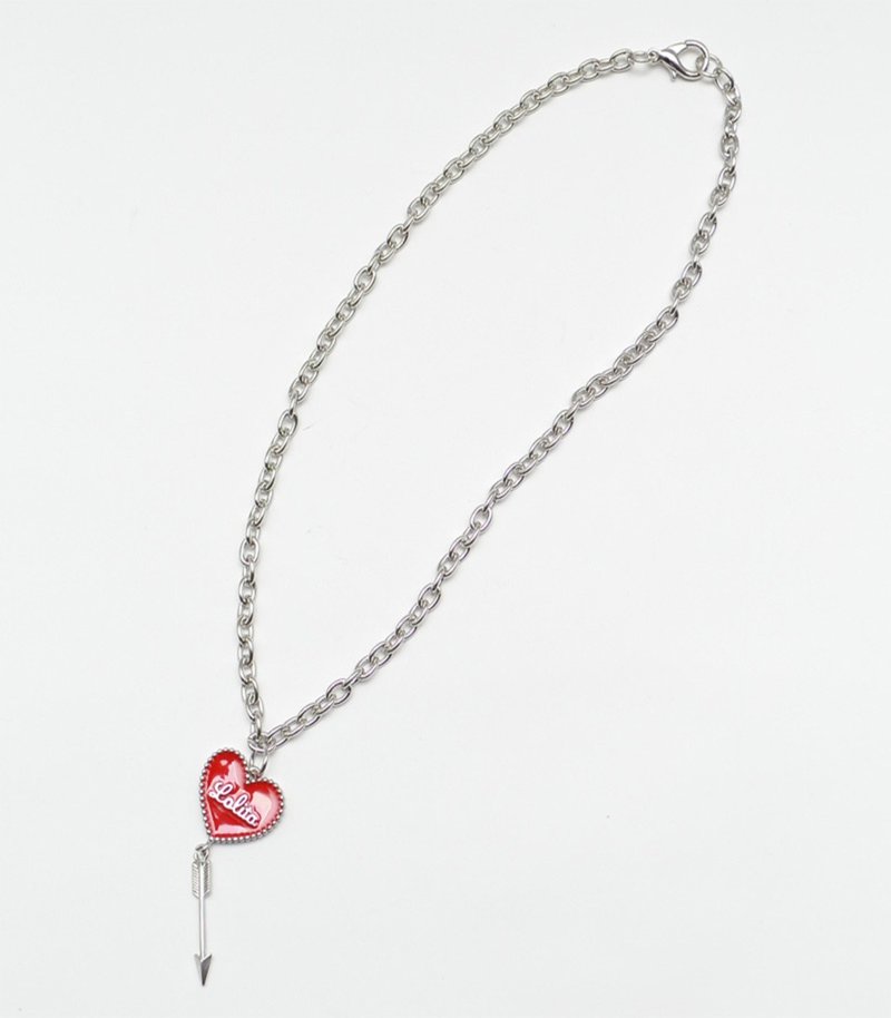 ハートアローネックレス/ブラック/レッド/ピンク/Fサイズ/hellcatpunks/hcp-ac-0048 - 項鍊 - 銅/黃銅 紅色