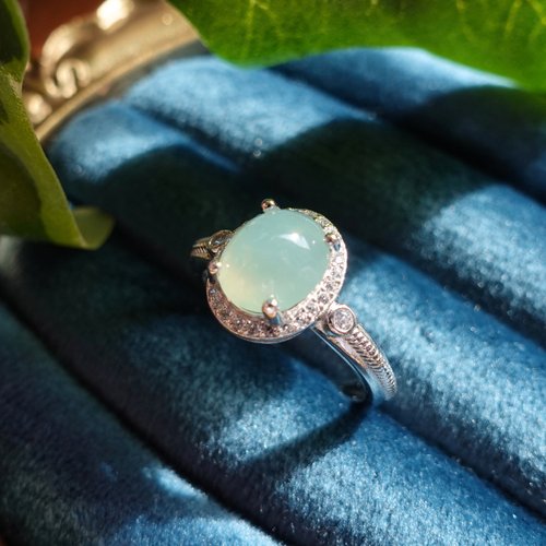 NOW jewelry 靜心 玉之美 天然翡翠 潤澤豆種 質地細膩 純銀戒 典雅 訂製款