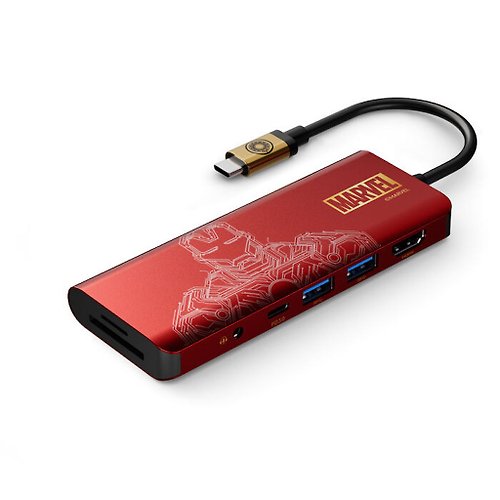 Belkin 香港經銷 USB-C 7 合 1 高速多媒體集線器 (100W) (Marvel 系列) Ironman