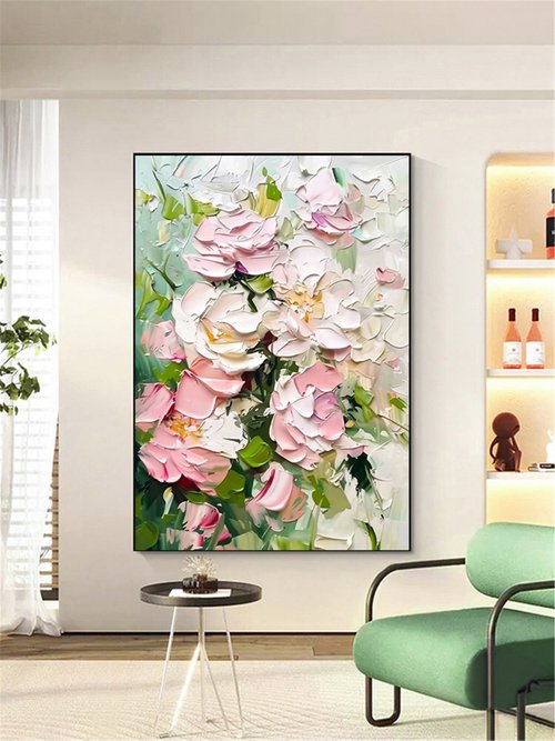 純粋な手描きのヨーロッパの厚い油の質感の抽象的な花 純粋な手描きのヨーロッパの厚い油の質感の抽象的な花0