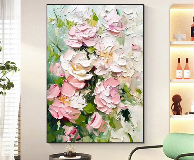純粋な手描きのヨーロッパの厚い油の質感の抽象的な花 夏の花手描き油絵/抽象画/オリジナル製品/装飾画/吊り下げ画