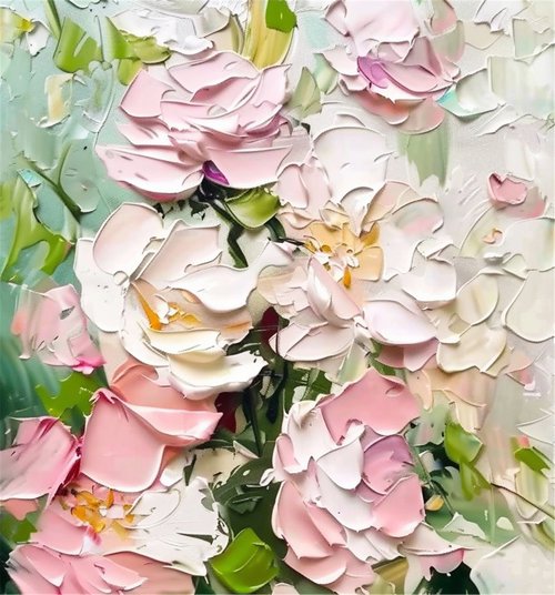 夏の花手描き油絵/抽象画/オリジナル製品/装飾画/吊り下げ画