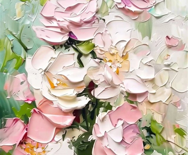 夏の花手描き油絵/抽象画/オリジナル製品/装飾画/吊り下げ画