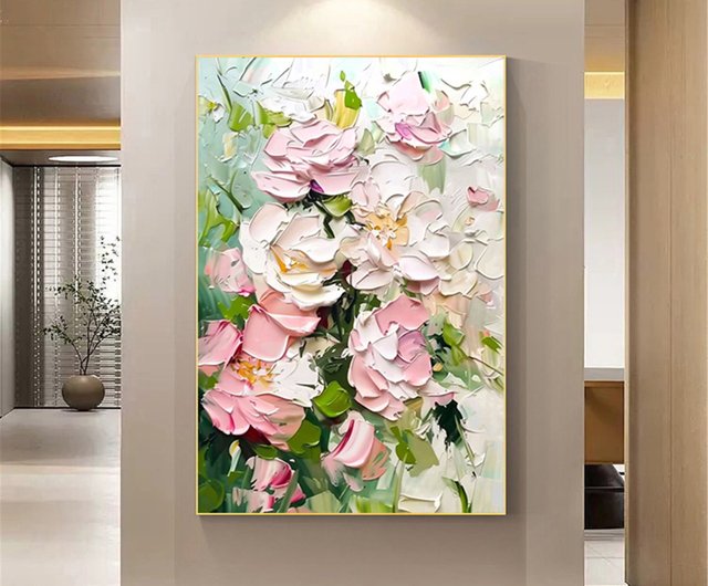 水彩アート「花とガラスの花活けⅢ₋B5」1点物、手描き、真筆。 水彩アート「花とガラスの花活け」1点物、手書き真筆。送料無料