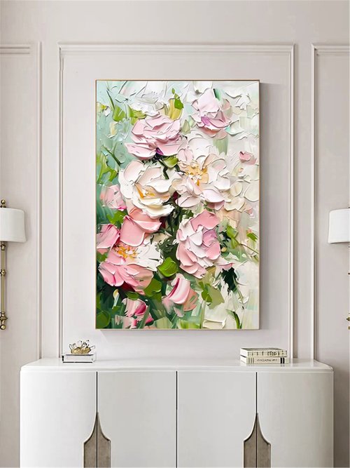 夏の花手描き油絵/抽象画/オリジナル製品/装飾画/吊り下げ画