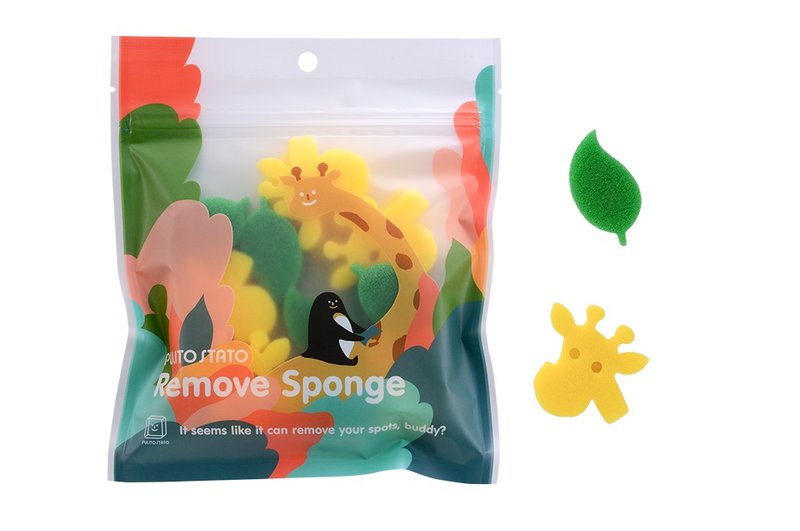 Pulito Stato Cleaning Sponge (Giraffe & Leaf Shape) - Kids' Toys - Sponge Multicolor