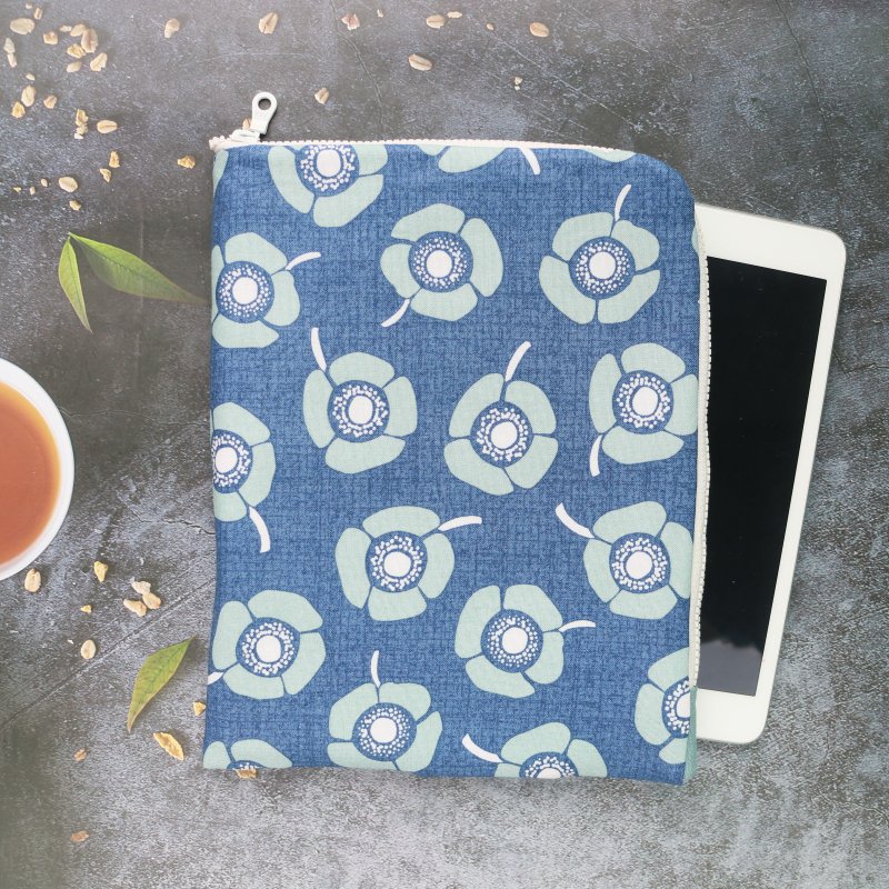 6吋 電子書 收納包 (閱讀器保護套) L型拉鍊袋電子書保護套 - 電腦包/筆電包 - 棉．麻 