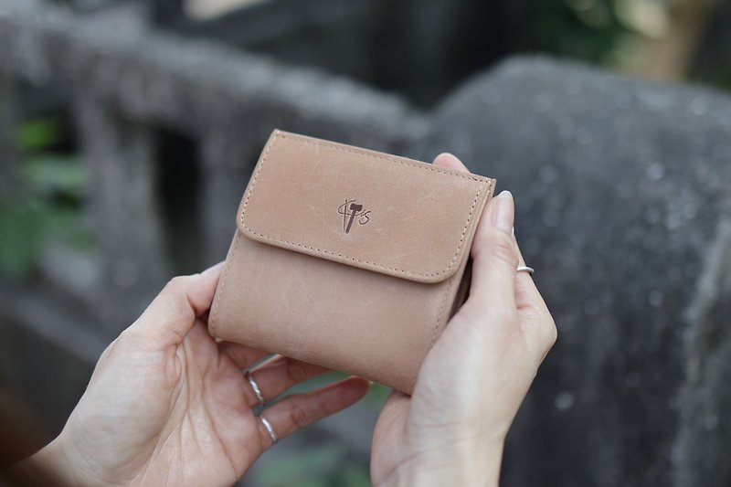 [Spring is coming] Crazy Horse Leather Pocket Clip-Distressed Coffee/4 Colors Birthday Gift Graduation Season - กระเป๋าสตางค์ - หนังแท้ สีกากี