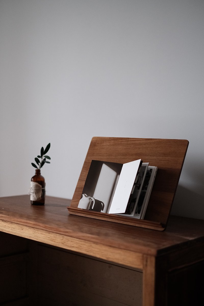 ビルマチークイエロー多目的本棚携帯電話iPadスタンドポストカードスタンドデスクトップの装飾品を壁に掛けることができます - 本棚・ブックスタンド - 木製 