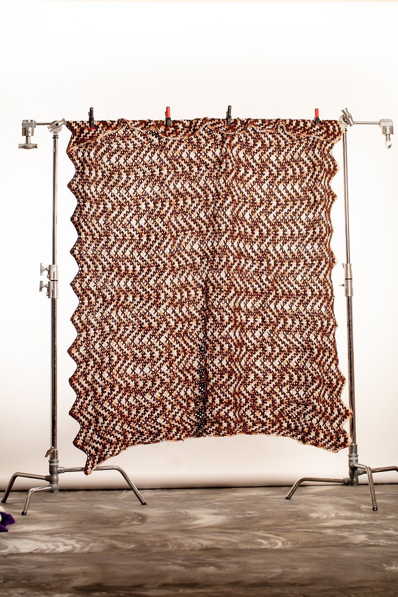 Crochet Blanket 鉤針編織毯  二手古著 Vintage 地毯 地墊 毯子 - 地墊/地毯 - 其他材質 