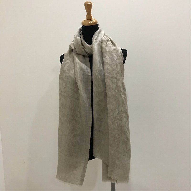 Cashmere Cashmere cashmere scarf / shawl hand-woven design Santa Monica - Knit Scarves & Wraps - Wool Brown