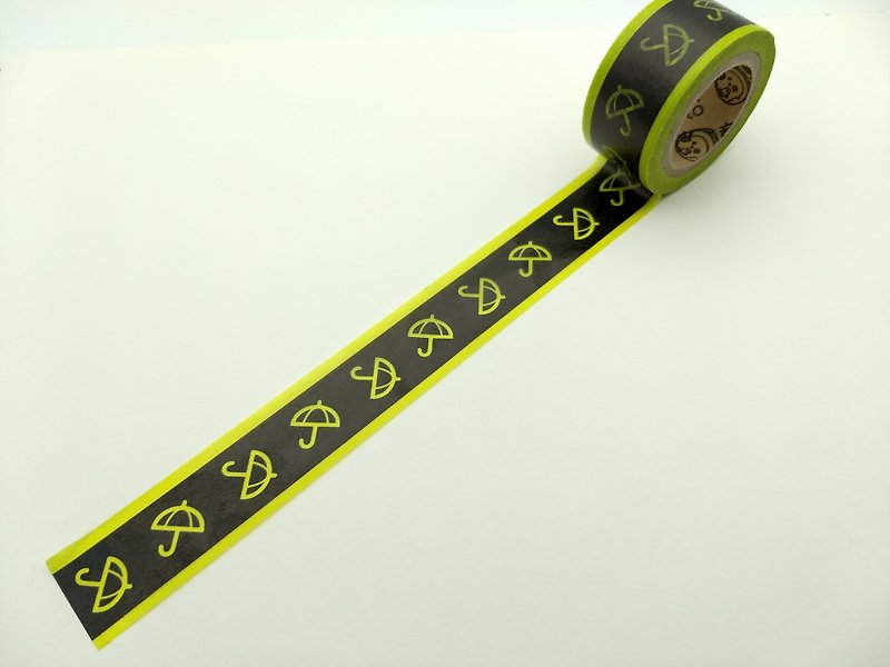 Fluorescent umbrella washi tape/masking tape - มาสกิ้งเทป - กระดาษ สีเหลือง